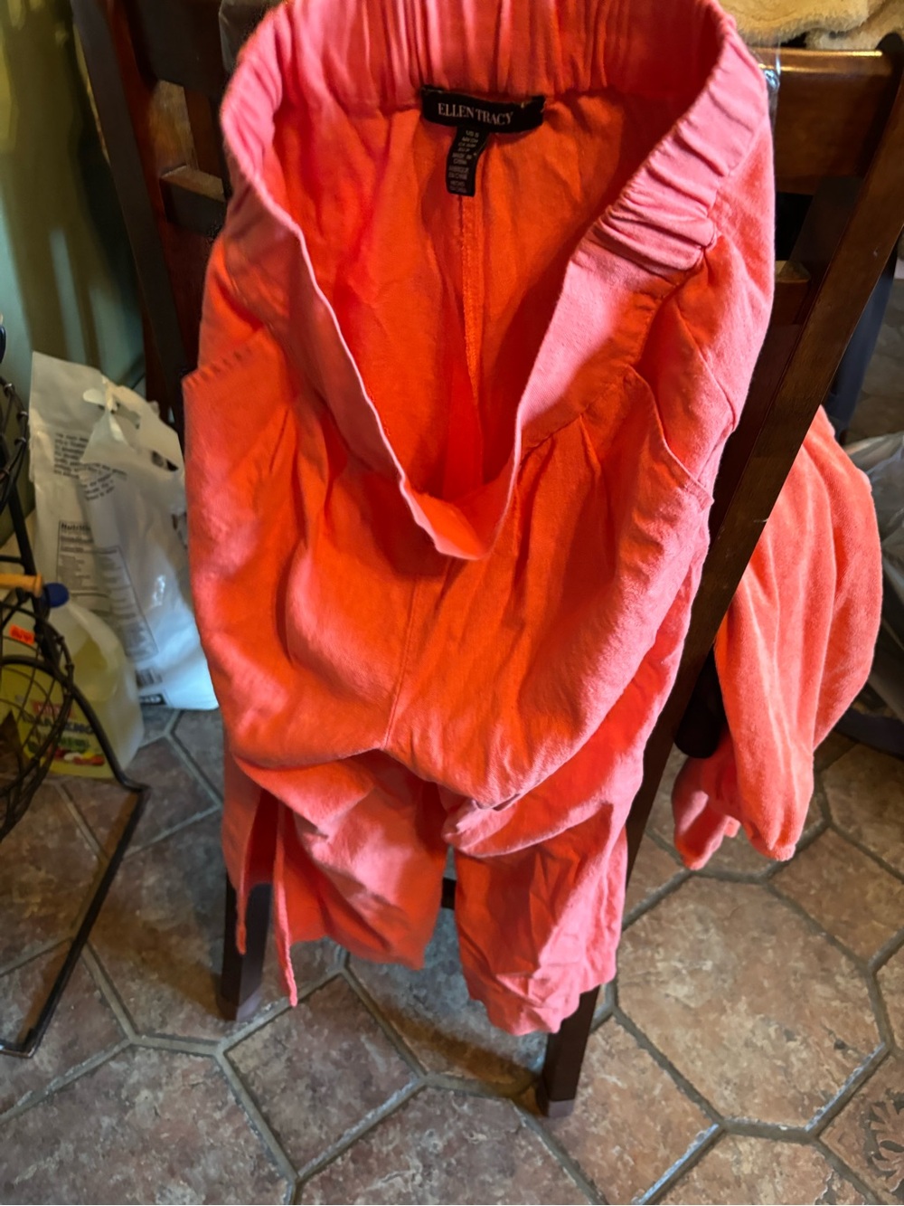Ellen Tracy Coral-Orange Pants with Pockets S